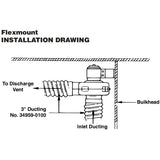 Jabsco Flexmount Blower, 3 in, 12V, 105 CFM, Ignition Protected