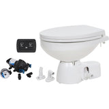 Jabsco Quiet Flush E2 Raw Water Marine Toilet, 12V, Regular Bowl, Touch Panel, Soft-Close Lid