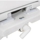 Jabsco Quiet Flush E2 Raw Water Marine Toilet, 12V, Regular Bowl, Touch Panel, Soft-Close Lid