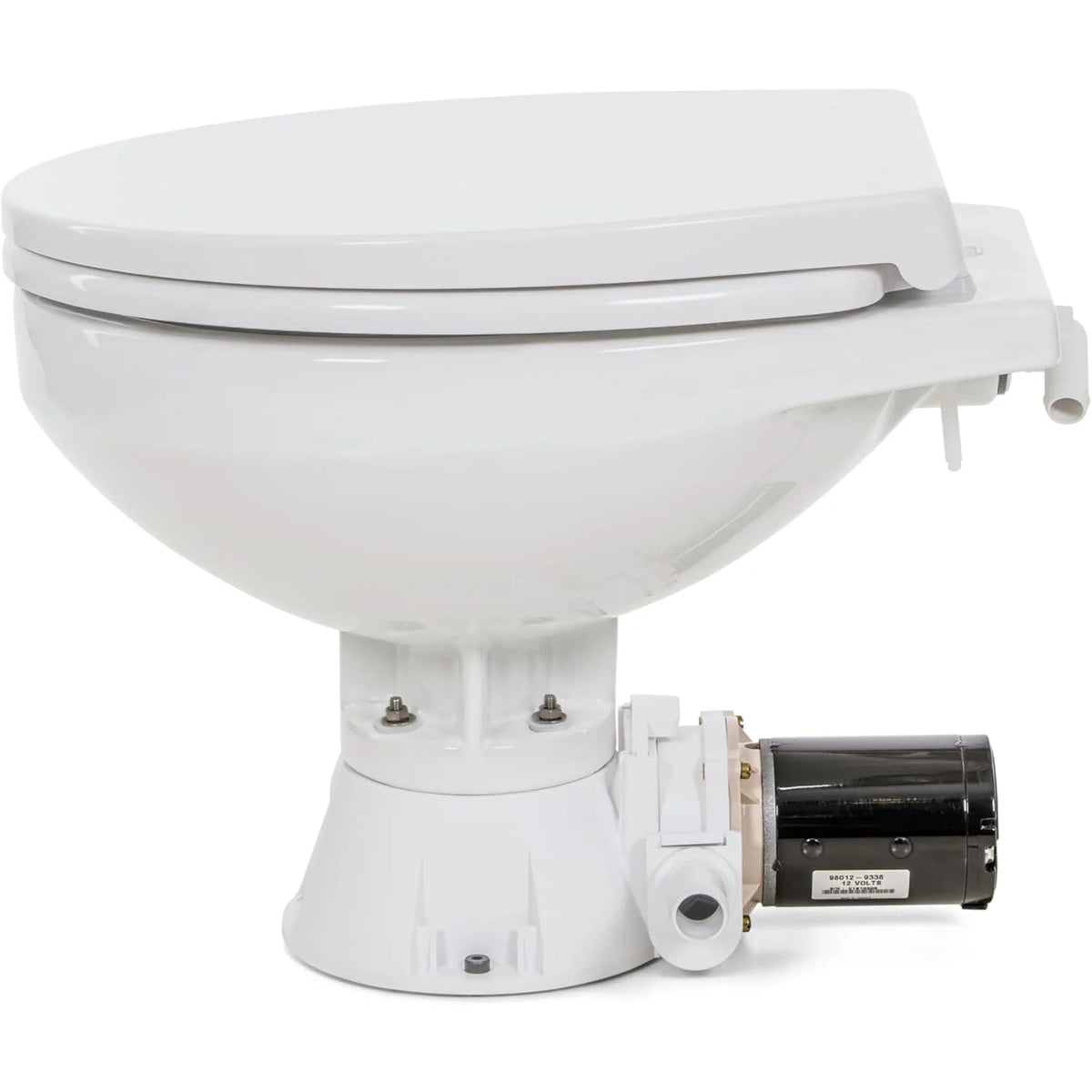Jabsco Quiet Flush E2 Raw Water Marine Toilet, 12V, Regular Bowl, Touch Panel, Soft-Close Lid
