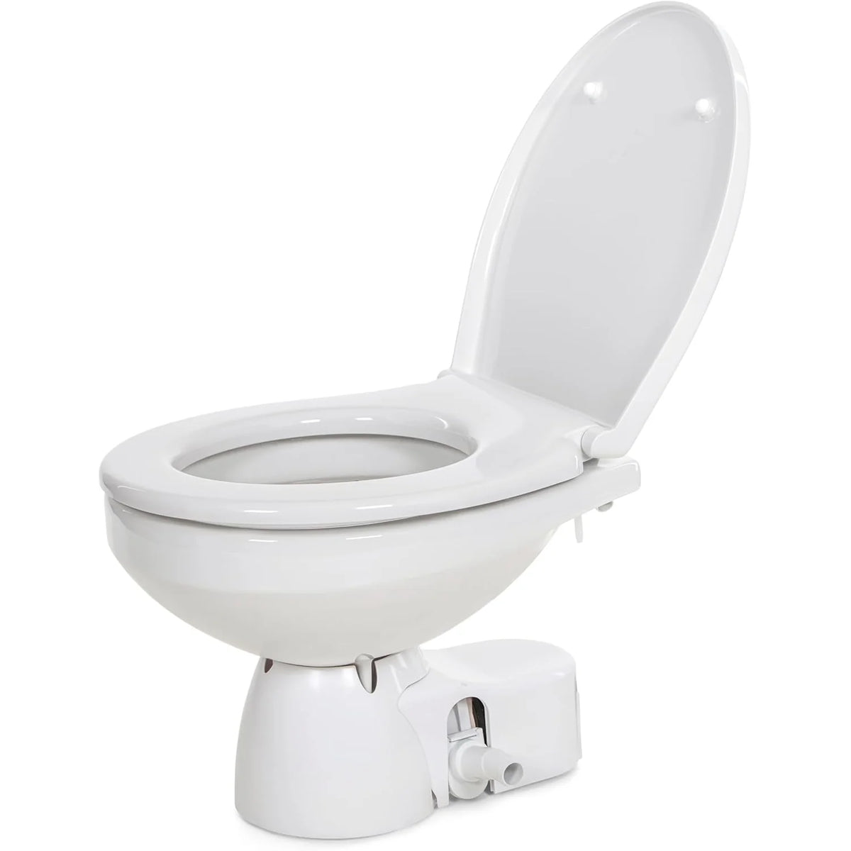 Jabsco Quiet Flush E2 Raw Water Marine Toilet, 12V, Regular Bowl, Touch Panel, Soft-Close Lid
