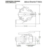 Jabsco Waste Diverter Y-Valve, 1-1/2 in Ports, 1 in Inlet