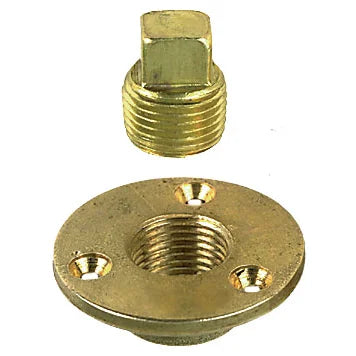 Perko Garboard Drain Plug, 1/2 in NPT, Cast Bronze, Brass Plug