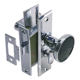 Perko Mortise Latch Set, For 1 to 1-3/8 in Doors, Turn Button Lock, Chrome Plated Zinc Alloy