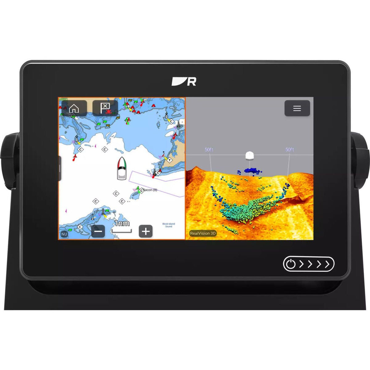 Raymarine Axiom+ 7RV Chartplotter/Fishfinder, 7 in, No Transducer, North America Navionics+ Chart, RealVision 3D Sonar