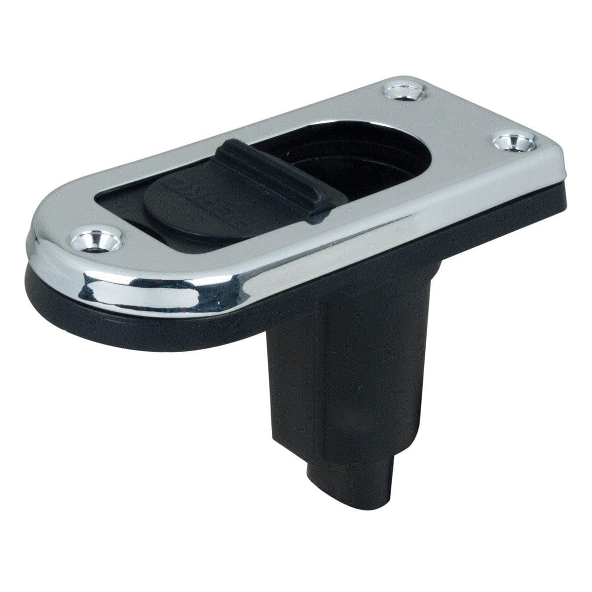 Perko 1046 Plug-In Pole Light Base, 2-Pin, 5° Rake, Chrome-Plated Brass