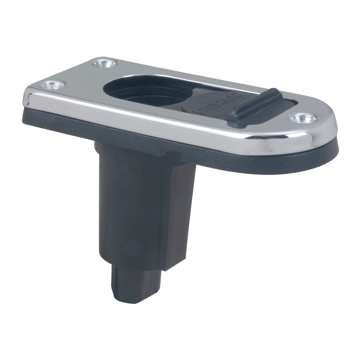 Perko 1046 Plug-In Pole Light Base, 2-Pin, 5° Rake, Chrome-Plated Brass