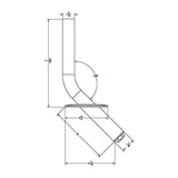 TACO Marine Striker Base Gunnel Mount Pair, For 1-1/2 in Outrigger Poles, 316 Stainless Steel, 12 Locking Positions