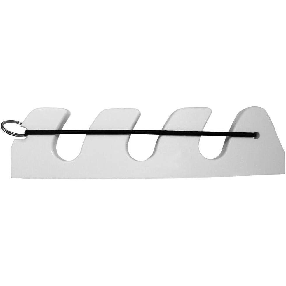 TACO Marine 3-Rod Bungee Rod Holder, White UV-Stabilized HDPE, 12-1/2 in x 3-3/4 in