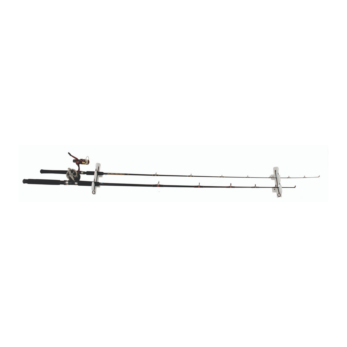 TACO Marine 4-Rod Bungee Rod Holder, Pair, White UV-Stabilized HDPE