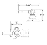 TACO Marine Grand Slam 170 Outrigger Top Mounts, For 1-1/8 in Tele-Outrigger Poles, Pair, Stainless Steel, Anodized Aluminum