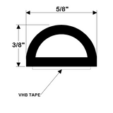 TACO Marine Weather Seal Tape, 10 ft, 3/8 in H, 5/8 in W, Black