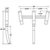 TACO Marine Kite Fishing 3-Rod Cluster, For Standard Gunnel Mount Rod Holders, 15° Bent Shaft, Anodized Aluminum