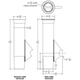 TACO Marine Flared Weld-On Rod Holder, 9-3/4 in L, 1-3/4 in ID, 3/8 in Coped Blade, Polished Finish, White PVC Liner