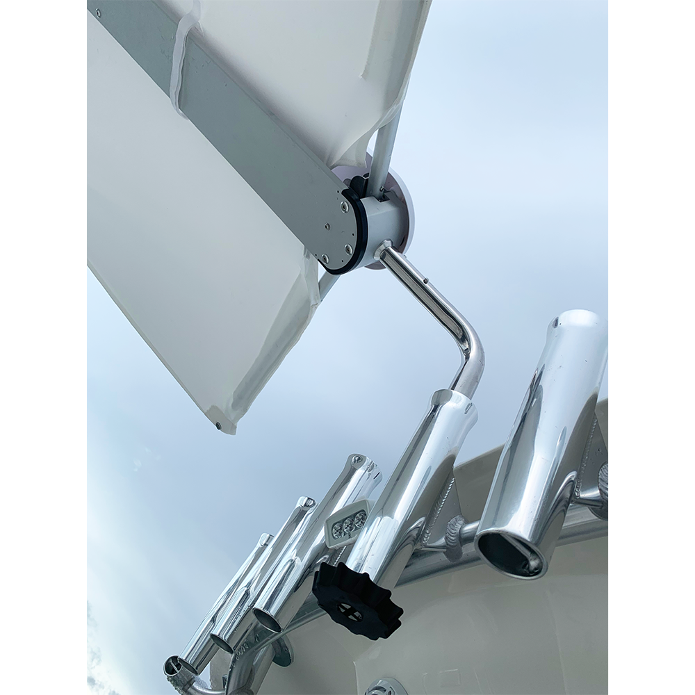 TACO Marine ShadeFin Fixed Rod Holder Mount, For Standard Rod Holders, Type-304 Stainless Steel, Nylon Sleeve, Locking Knob