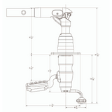 TACO Marine Grand Slam 390 Outrigger Mount, For 1-1/2 in Outriggers, Offset Handle, SS316L
