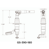 TACO Marine Grand Slam 390 Outrigger Mount, For 1-1/2 in Outriggers, Offset Handle, SS316L