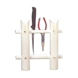 TACO Marine 2-Rod Deluxe Poly Rod Rack, White Rack, UV-Stabilized Polyethylene, Knife and Plier Slots