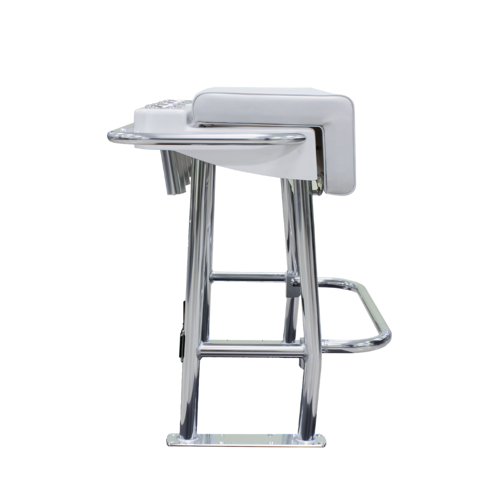 TACO Marine Neptune Premium Leaning Post, For Boats up to 30 ft, 33-1/2 x 39 x 27 in, 15-1/2 x 35 in Footprint, 4 Flush-Mount Rod Holders, Folding Footrest, 72qt Cooler Storage