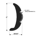 TACO Marine Rigid Vinyl Flex-Core Rub Rail, Frosty White, 29/32 in W x 2 in H x 60 ft L