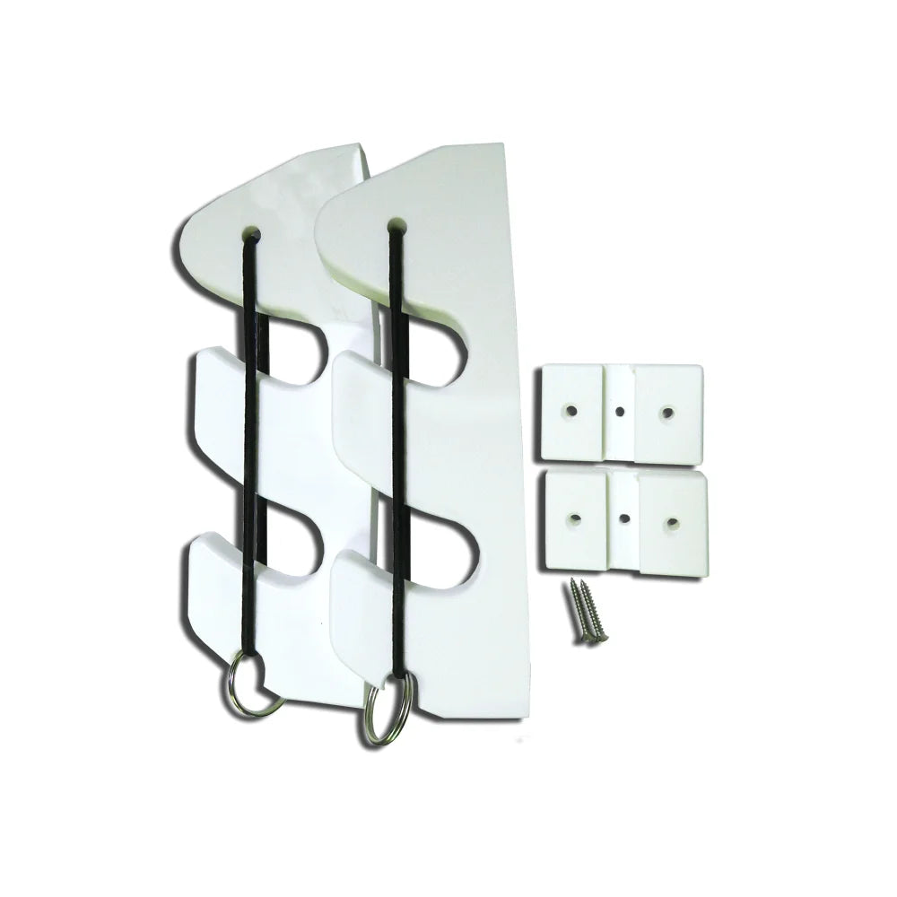 TACO Marine 2-Rod Bungee Rod Holder, White, 9-1/4 in, HDPE