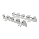 TACO Marine 4-Rod Bungee Rod Holder, Pair, White UV-Stabilized HDPE