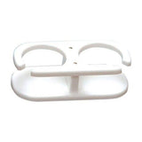TACO Marine 2-Drink Poly Cup Holder, Suction Cup Mounts, White UV-Stabilized HDPE