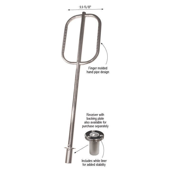 TACO Marine Come On Board Boarding Handle, Fixed Base Mount, Type 304 SS