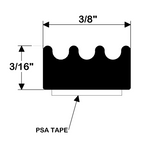TACO Marine Weather Seal Tape, 10 ft, 3/16 in x 3/8 in, Black