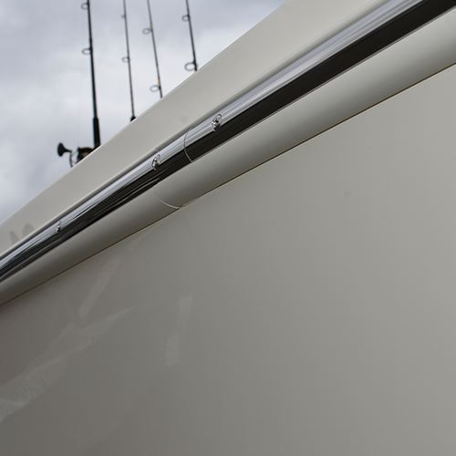TACO Marine Stainless Steel Hollow Back Rub Rail, 3/4 in x 6 ft, 304 SS, Polished