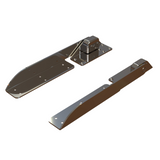 TACO Marine Command Ratchet Hinge, 18-1/2 in, 316 SS, Polished, Hard Stop, Pair