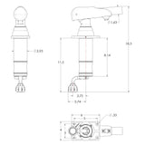 TACO Marine Grand Slam 300XL Outrigger Mount Pair, For 1-1/2 in Outriggers, For Hardtops up to 4.5 in, Single-Handle, Stainless Steel/Anodized Aluminum