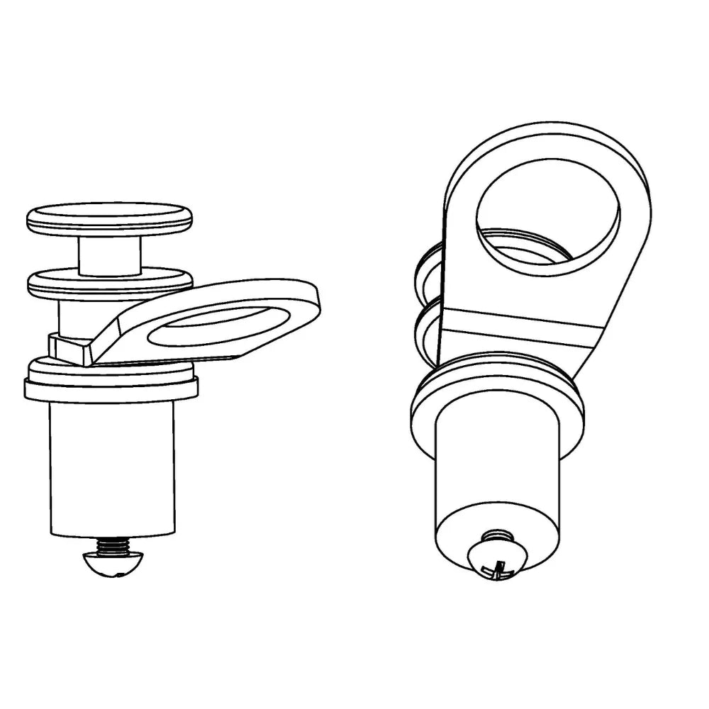 TACO Marine Quick Release Fender Lock, For Pontoon Boats, Fits 1 to 1-1/4 in Square Tube, 1 in Button, 6000-Series Aluminum, Satin Anodized