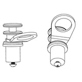 TACO Marine Quick Release Fender Lock, For Pontoon Boats, Fits 1 to 1-1/4 in Square Tube, 1 in Button, 6000-Series Aluminum, Satin Anodized