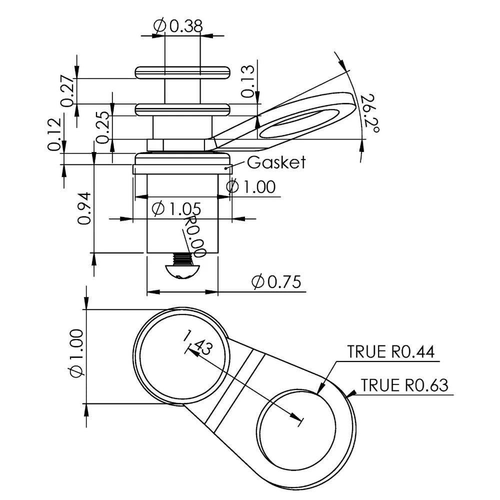 TACO Marine Quick Release Fender Lock, For Pontoon Boats, Fits 1 to 1-1/4 in Square Tube, 1 in Button, 6000-Series Aluminum, Satin Anodized