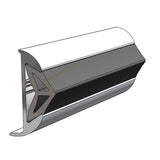 TACO Marine Aluminum Rub Rail, 1-1/2 in x 5/8 in, 12 ft, Clear Anodized