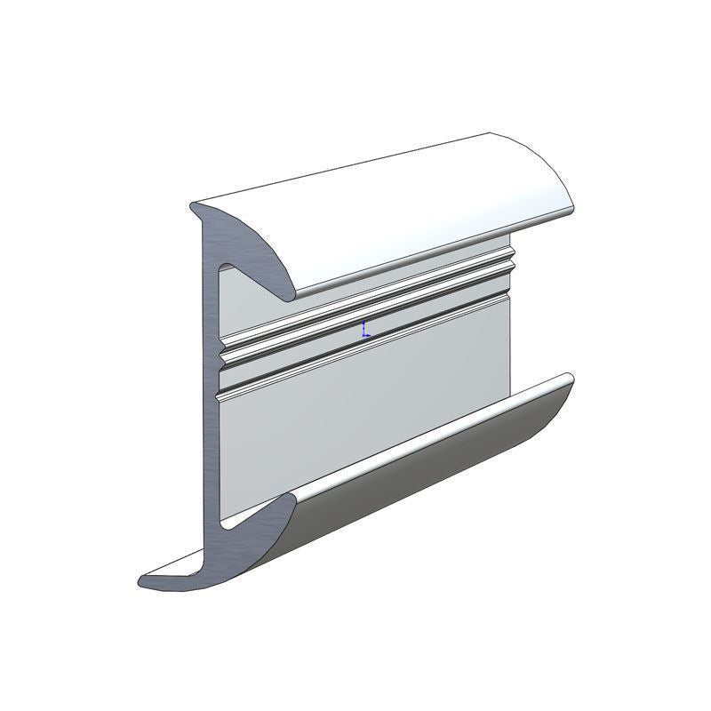TACO Marine Aluminum Rub Rail, 1-1/2 in x 5/8 in, 12 ft, Clear Anodized