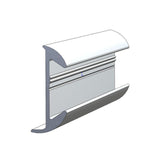 TACO Marine Aluminum Rub Rail, 1-1/2 in x 5/8 in, 12 ft, Clear Anodized