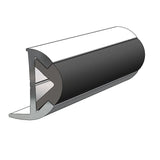 TACO Marine Aluminum Rub Rail, 7/8"W x 1-5/16"H x 12'L, Brite Anodized