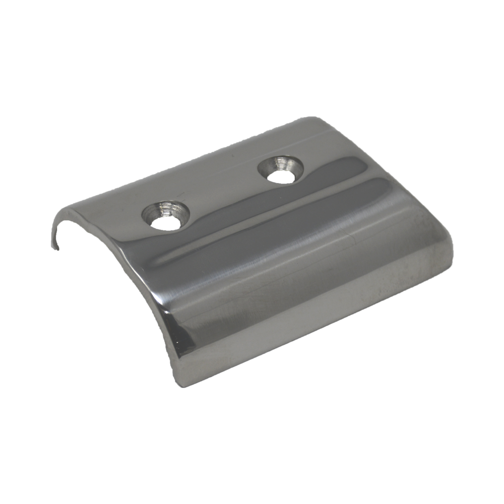 TACO Marine Medium SuproFlex Rub Rail End Cap, For V11-9990, 316L Stainless Steel, Mirror Polish