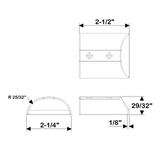 TACO Marine Medium SuproFlex Rub Rail End Cap, For V11-9990, 316L Stainless Steel, Mirror Polish
