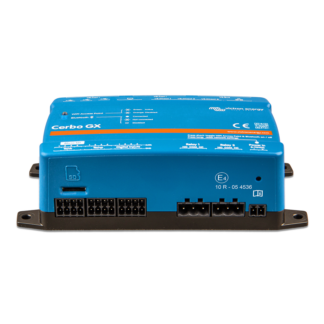 Victron Energy Cerbo GX MK2 Communications Center, 8-70V DC, Dual VE.Can Ports, 3 USB Ports, Bluetooth