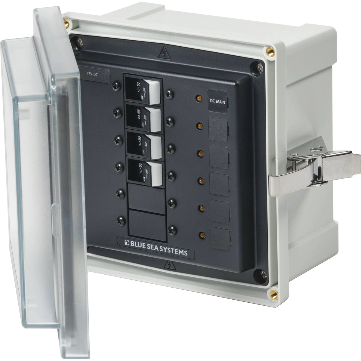 Blue Sea Systems SMS Surface Mount System Panel Enclosure, IP66, Glass-Filled Polycarbonate, Clear Cover, 6 x 6 x 4 in