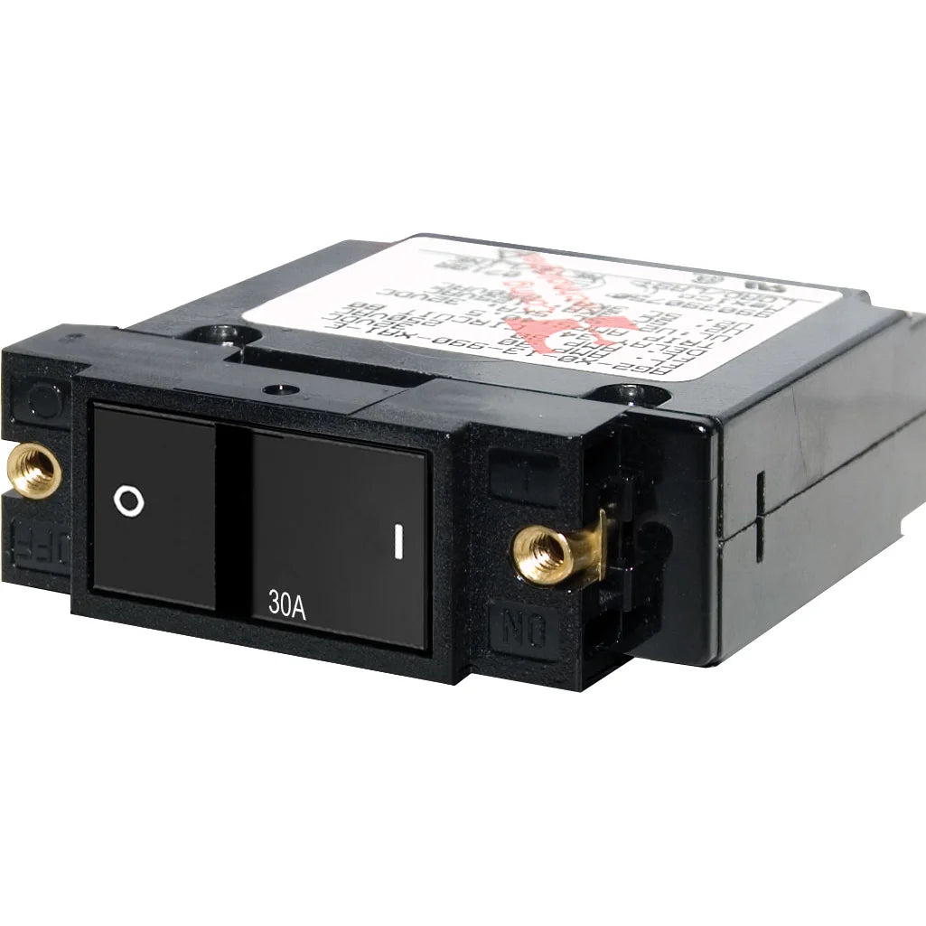 Blue Sea Systems A-Series Single Pole Flat Rocker Circuit Breaker, AC/DC, Magnetic Hydraulic, Trip-Free