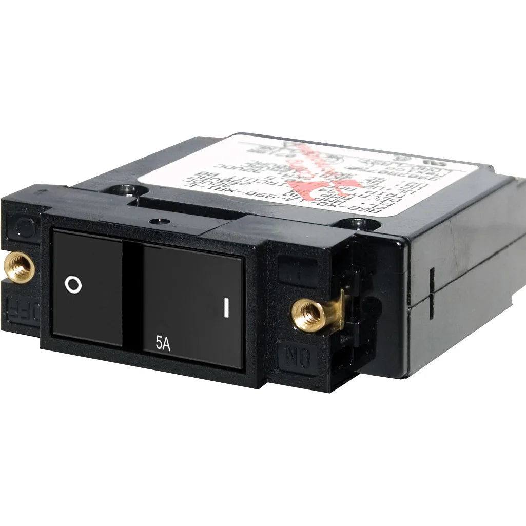 Blue Sea Systems A-Series Single Pole Flat Rocker Circuit Breaker, AC/DC, Magnetic Hydraulic, Trip-Free