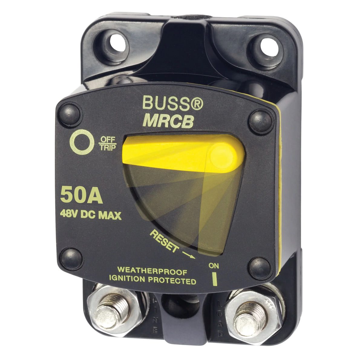 Blue Sea Systems 187-Series Switchable Thermal Circuit Breaker, 48V DC, Type III, Trip-Free, Ignition Protected