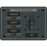 Blue Sea Systems Traditional Metal AC Rotary Switch Panel, Source Selector, Reverse Polarity and Power LEDs