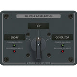 Blue Sea Systems Traditional Metal AC Rotary Switch Panel, Source Selector, Reverse Polarity and Power LEDs