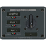 Blue Sea Systems Traditional Metal AC Rotary Switch Panel, Source Selector, Reverse Polarity and Power LEDs
