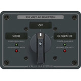 Blue Sea Systems Traditional Metal AC Rotary Switch Panel, Source Selector, Reverse Polarity and Power LEDs
